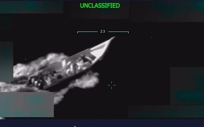 A frame from the video of the American attack on a “ship from Venezuela” that it accuses of carrying drugs, on September 2, 2025.