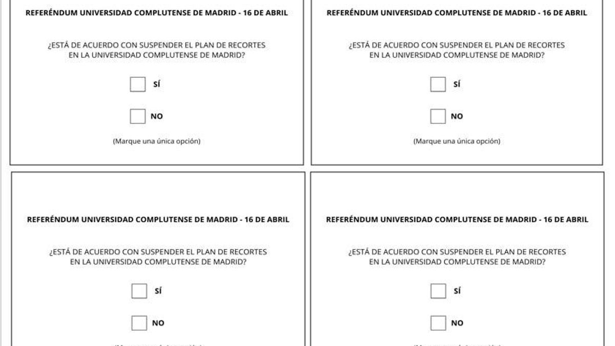 Papeletas para votar en el referéndum