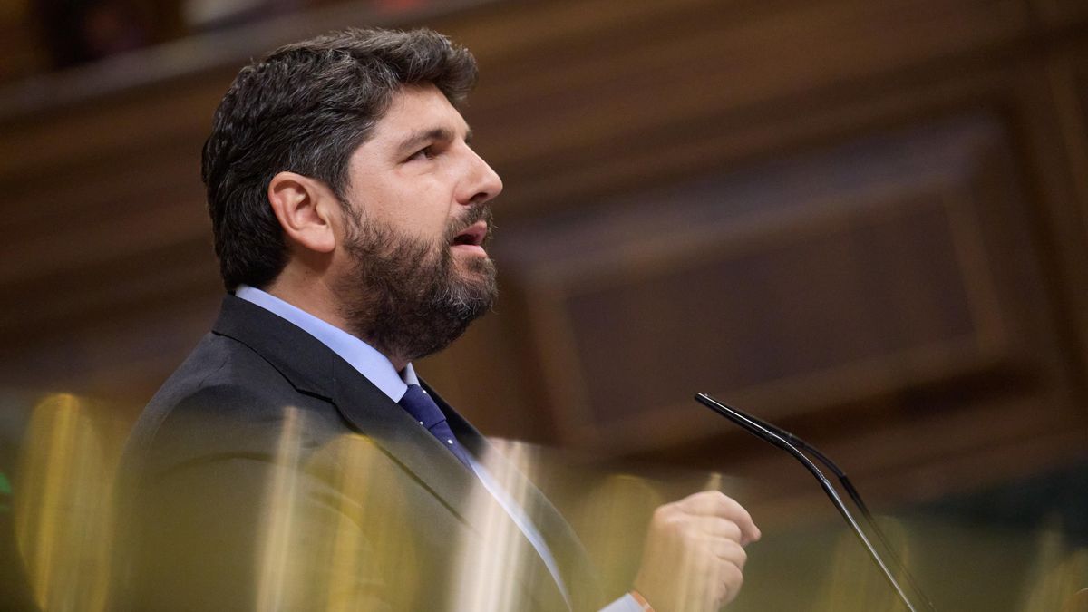El presidente de la Región de Murcia, Fernando López Miras, al defender la ley murciana del trasvase en el Congreso