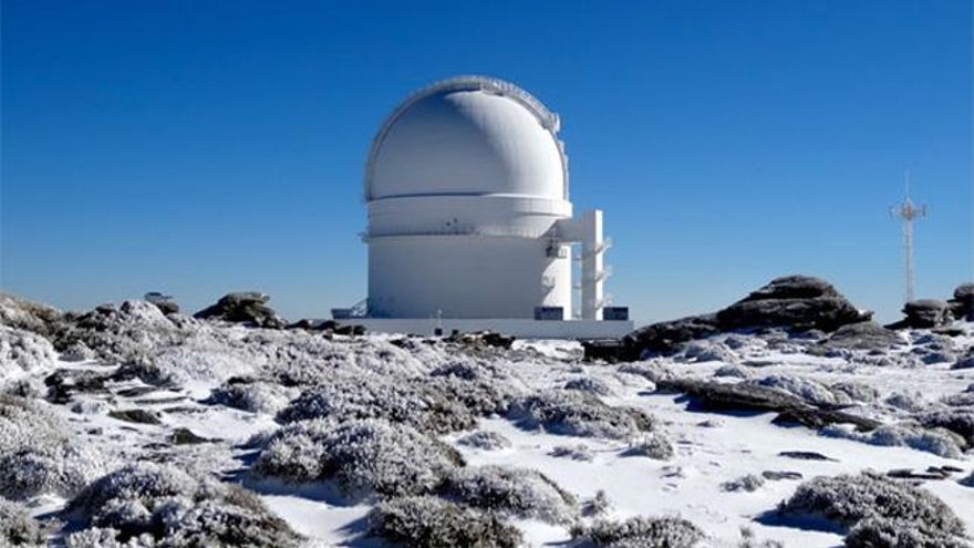 Cúpula del telescopio de 3,5 m en el Observatorio de Calar Alto donde está instalado el instrumento Carmenes. Foto: Pedro Amado / Marco Azzaro / IAA/CSIC