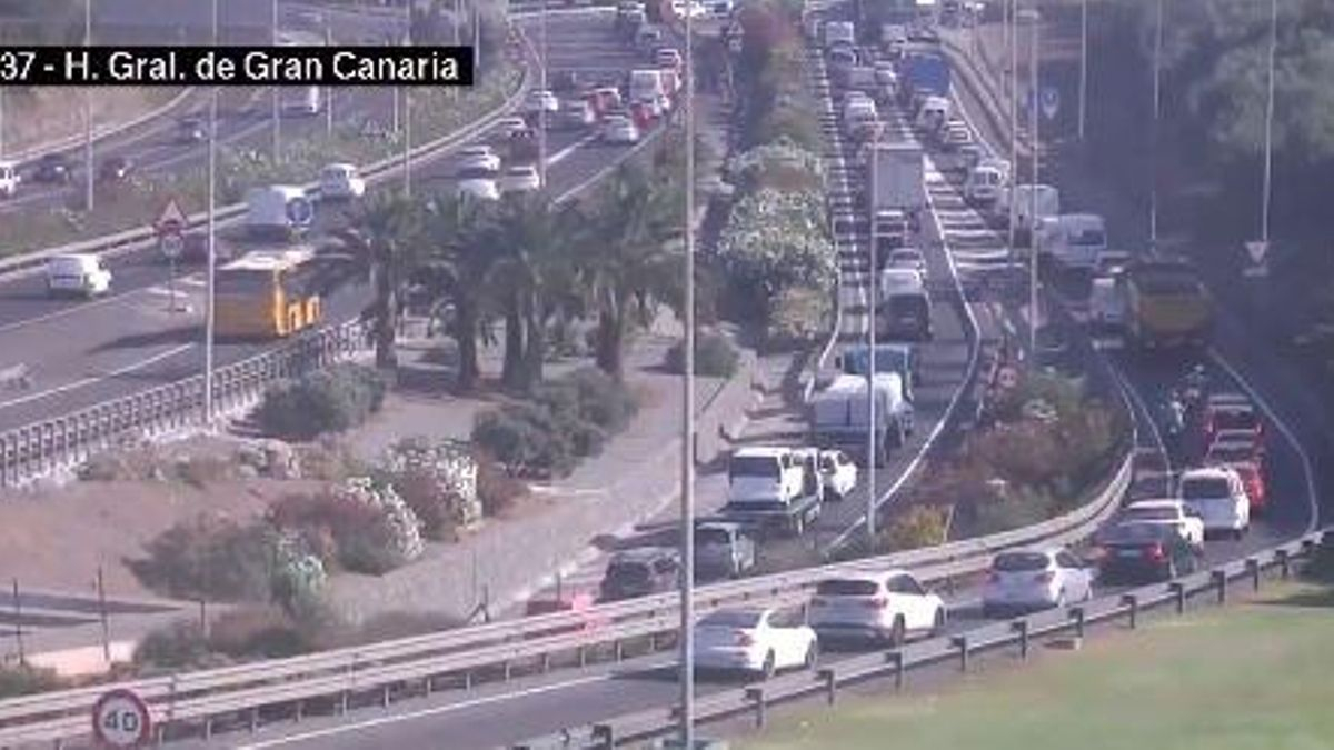 Las Palmas de Gran Canaria vuelve a colapsarse por las obras del viaducto de Guiniguada