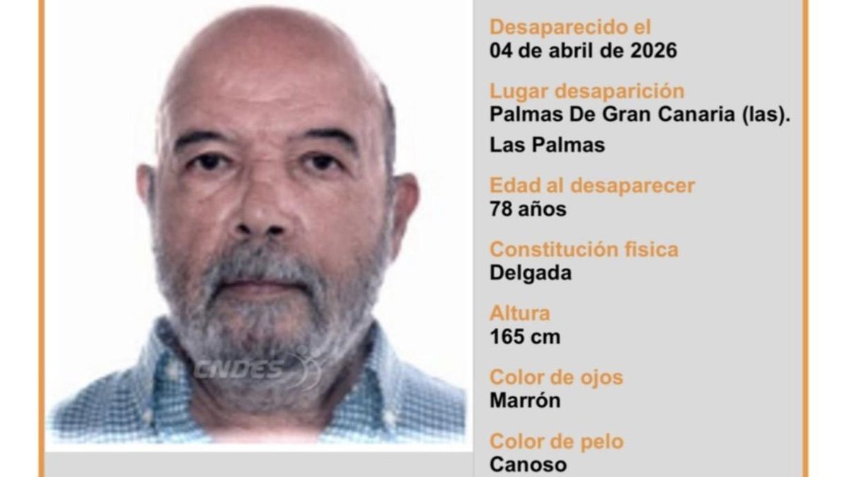 La Policía pide colaboración para encontrar a un hombre de 78 años desaparecido en Gran Canaria