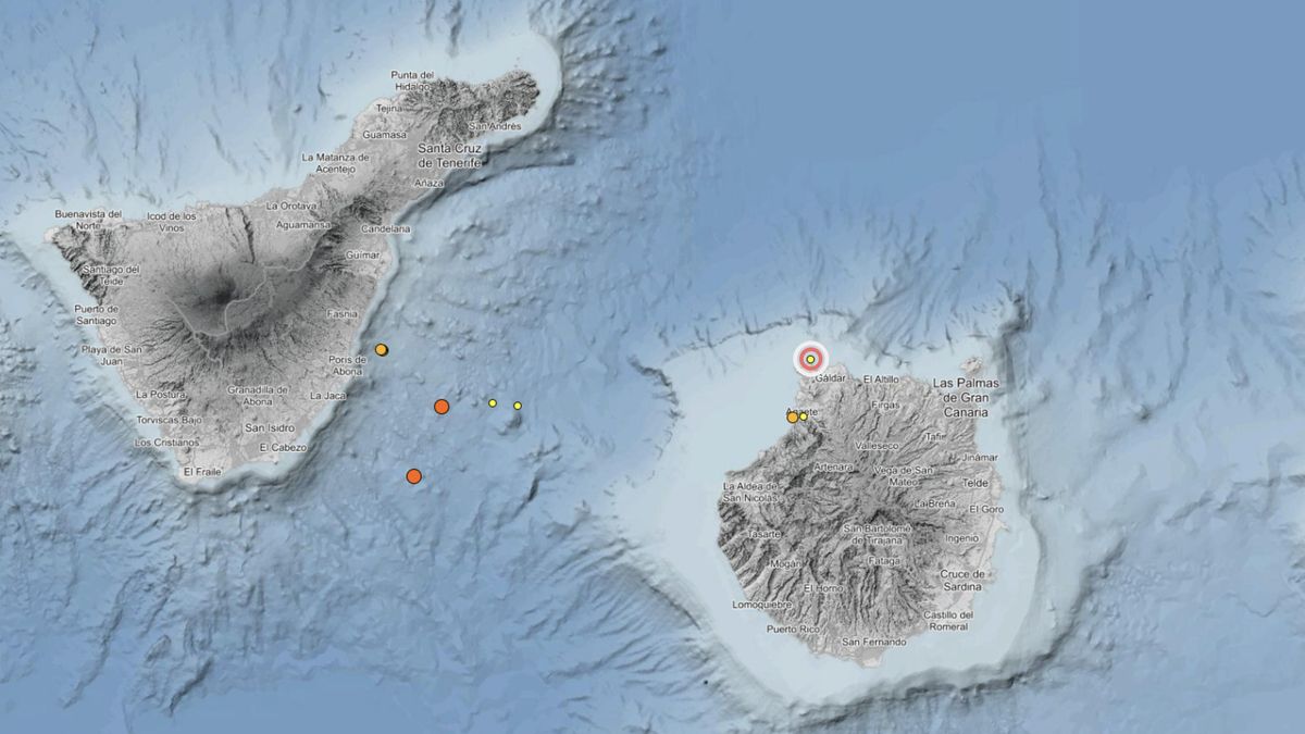 Terremotos entre Tenerife y Gran Canaria en los últimos días.