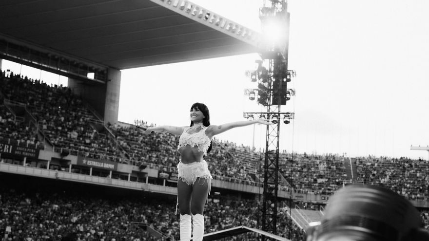 Aitana Ocaña, en el Estadi Olímpic