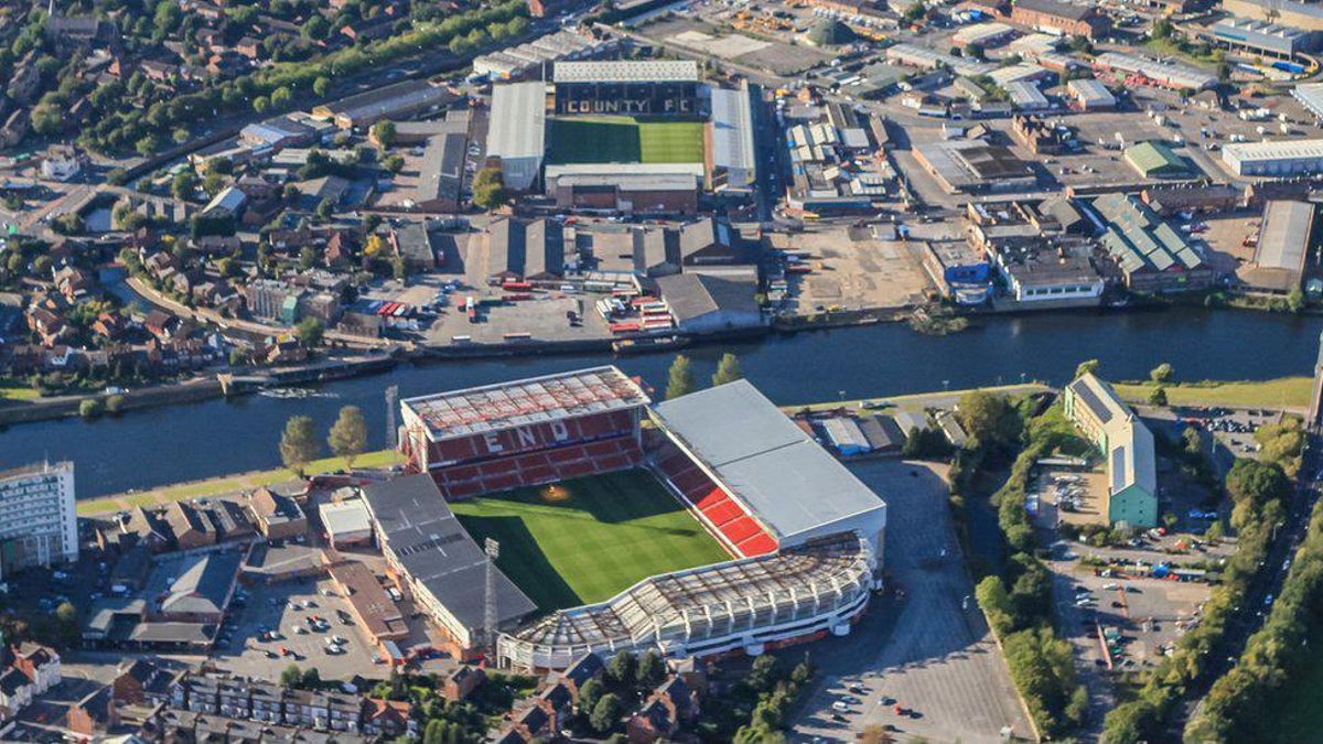 City Ground y Meadow Lane separados por el Río Trent