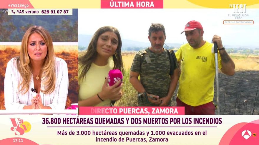 Pepa Romero calmó a una reportera de Antena 3 por su susto en los incendios: "No tenemos que meternos en el fuego"