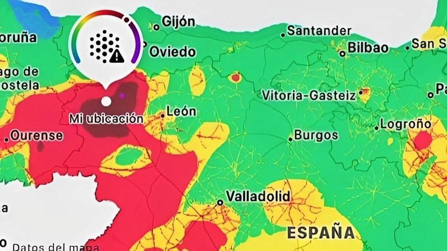 Los incendios forestales convierten el aire de media provincia de León en uno de los más irrespirables de Europa