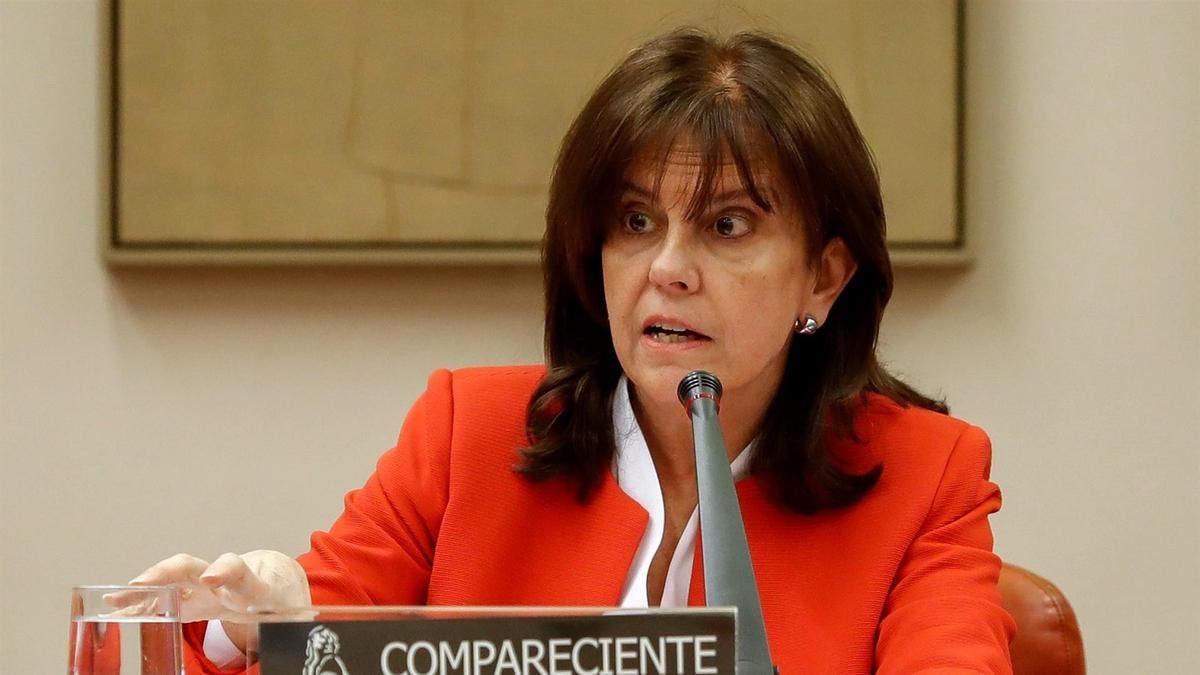 Pilar Platero en 2018 en una comparecencia en el Congreso cuando era presidenta de la SEPI