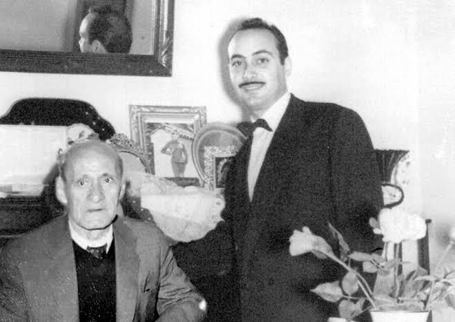 Félix García Durán y su hijo Life García Sánchez, década de 1960. Fotomontaje de Carlos De León sobre dos fotografías anónimas