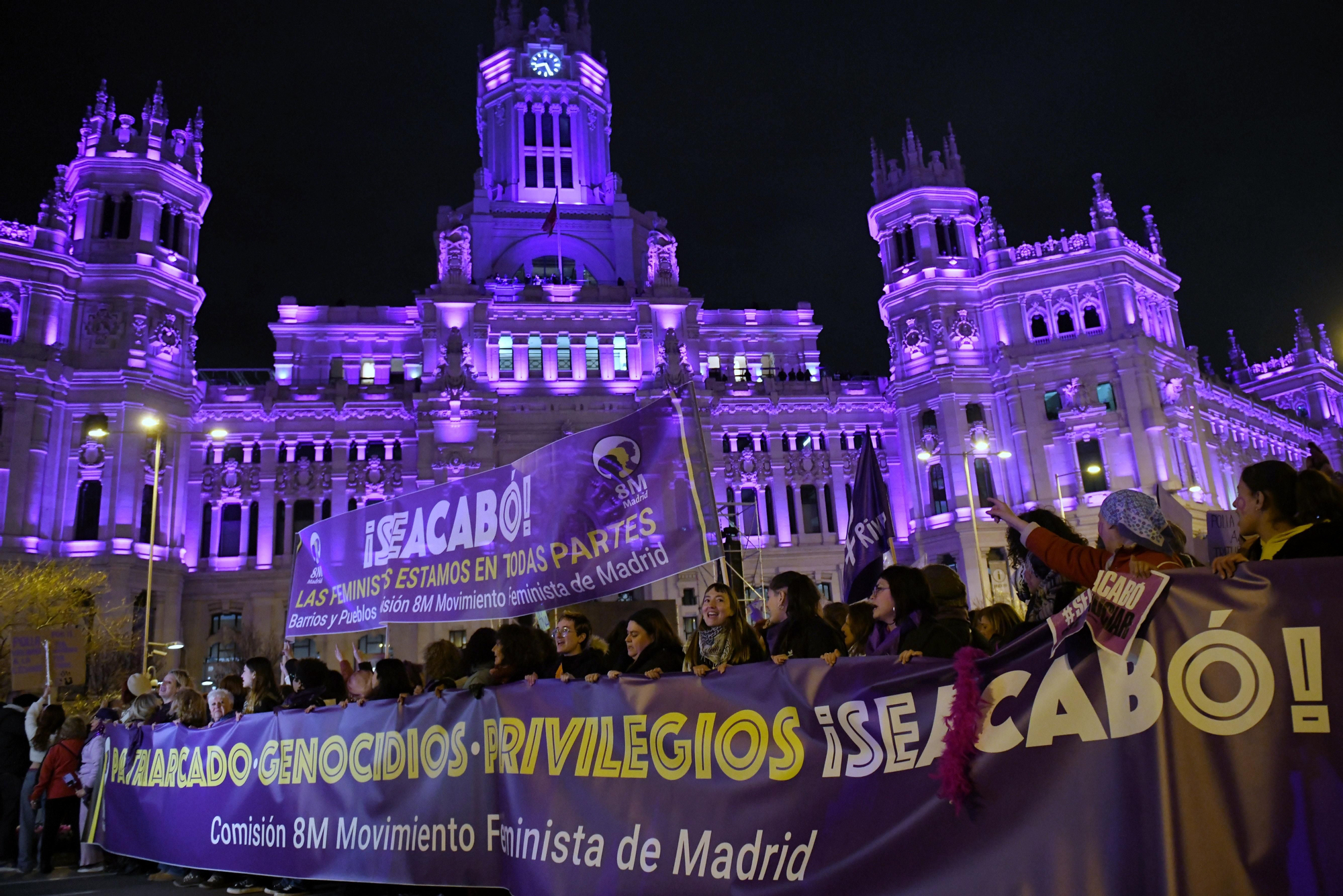 Cabecera de la manifestación convocada por la Comisión 8M por el Día Internacional de la Mujer en 2024