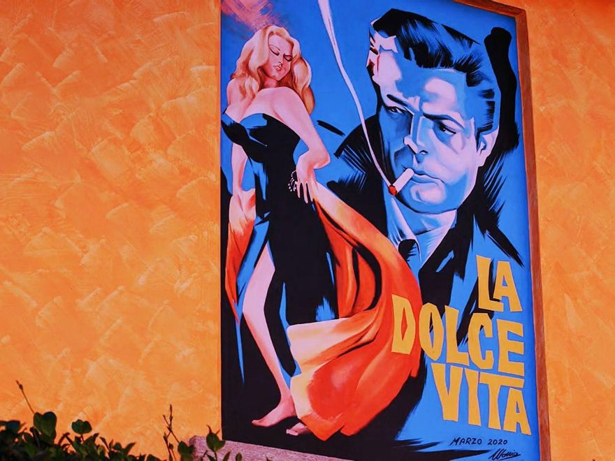 Grafiti felliniano en Il Borgo de San Giuliano.