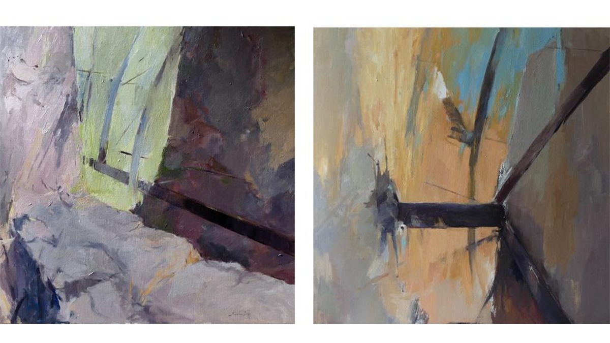 De izda. a dcha. Detalle. Óleo/lienzo. 81/81 cm y Detalle. Óleo/lienzo. 81/81 cm.