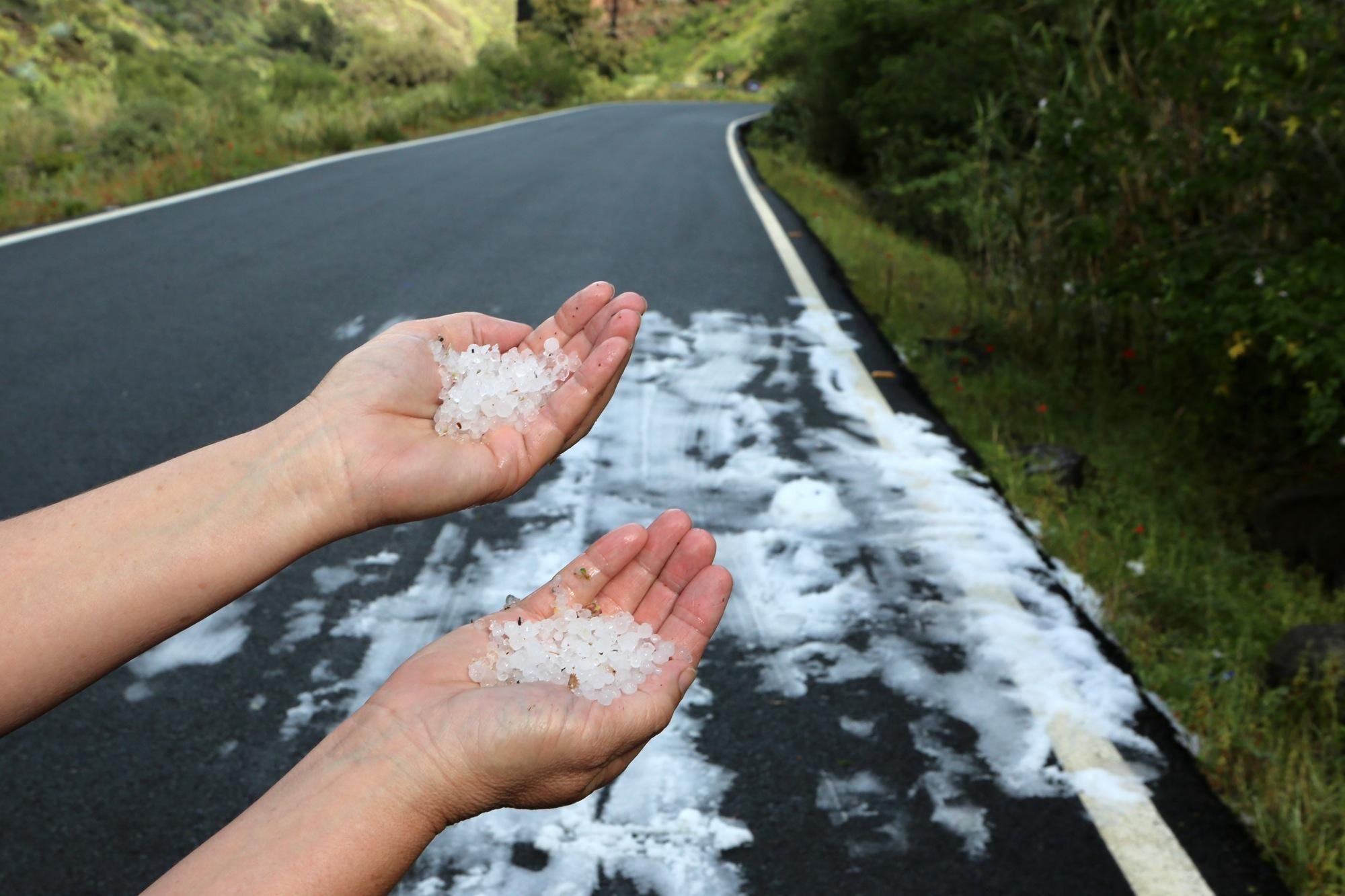 Graniza en Guayadeque