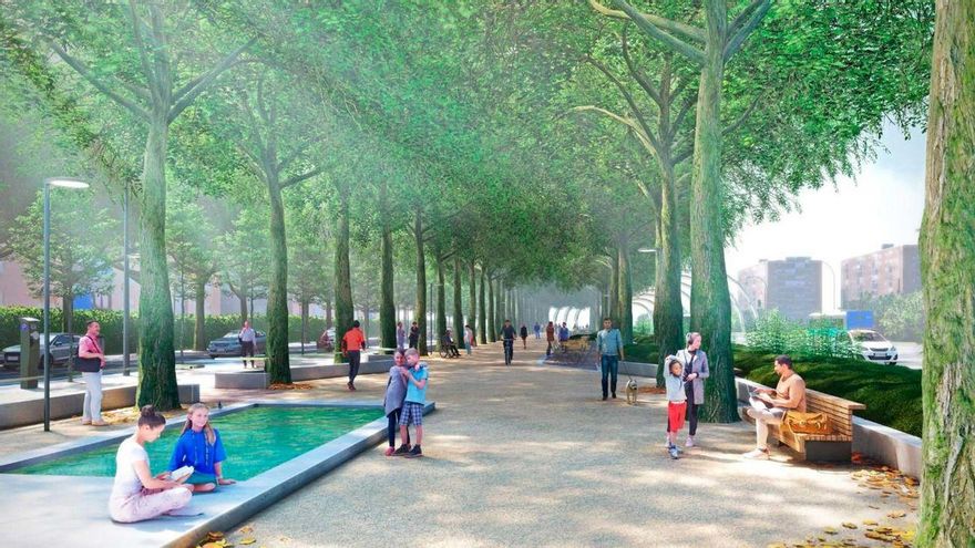 Recreación del proyecto de reforma en la avenida de la Ilustración.