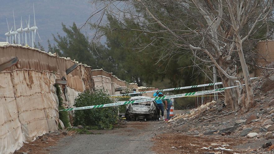 Secreto de sumario en la investigación sobre el cadáver hallado en un coche calcinado en Gran Canaria
