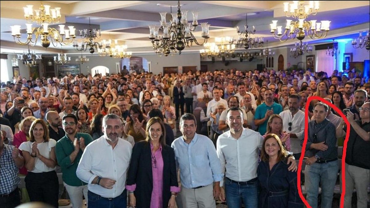 El jefe de los contratistas, José Luis Santa Isabel, en el primer acto de desagravio a Mazón tras la DANA el pasado 31 de mayo.