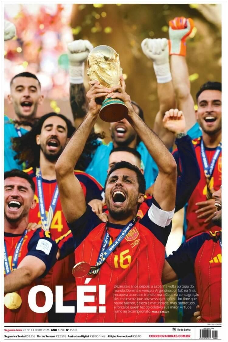 Las lágrimas de Messi y el título de España, en las tapas de los diarios del mundo
