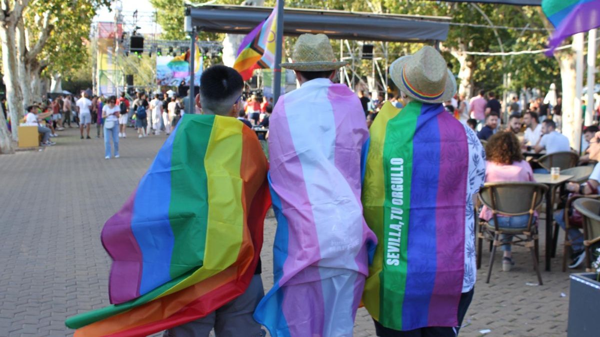 La bandera LGTBIQ+ y la bandera Trans: Sevilla, tu orgullo