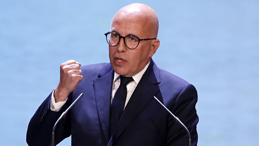 El candidato ultraderechista a la alcaldía de Niza Eric Ciotti, en un acto de campaña el 6 de marzo.