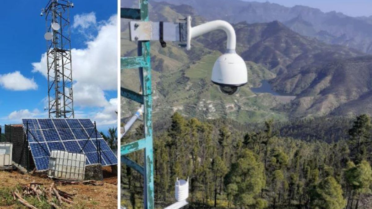 Instalaciones del proyecto vertical Alertagran, en las cumbres de Gran Canaria.