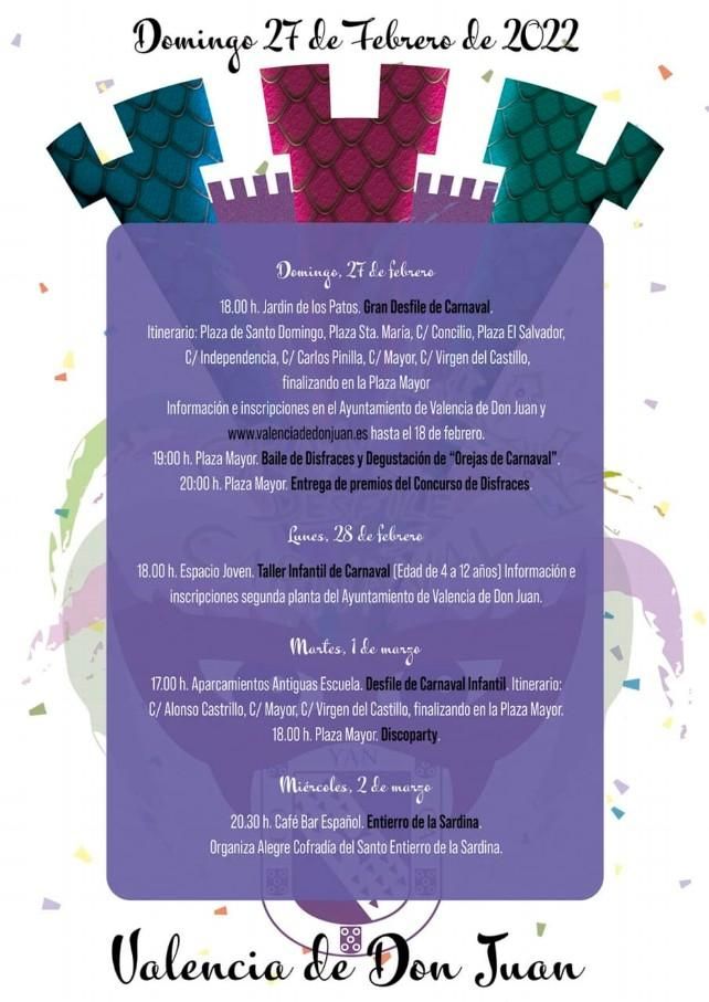 Cartel del carnaval de 2022 de Valencia de Don Juan