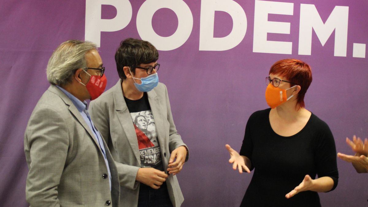 Manolo Mata, Pilar Lima y Àgueda Micó en la reunión de seguimiento del Acuerdo del Botánico este miércoles.