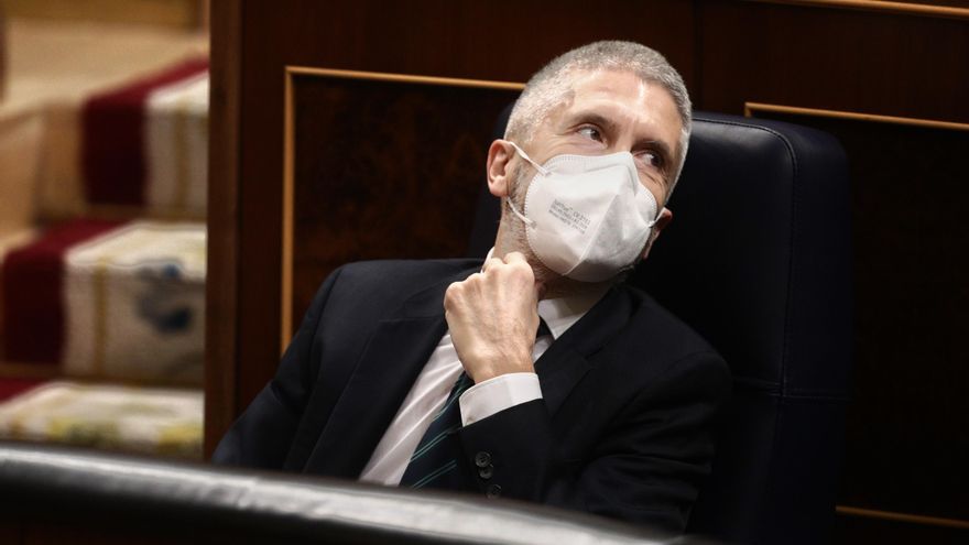 El ministro del Interior, Fernando Grande-Marlaska, durante una sesión de Control al Gobierno en el Congreso
