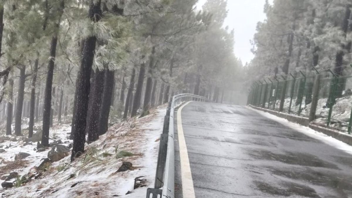 Primeras nevadas en la cumbre de Gran Canaria por la borrasca Regina