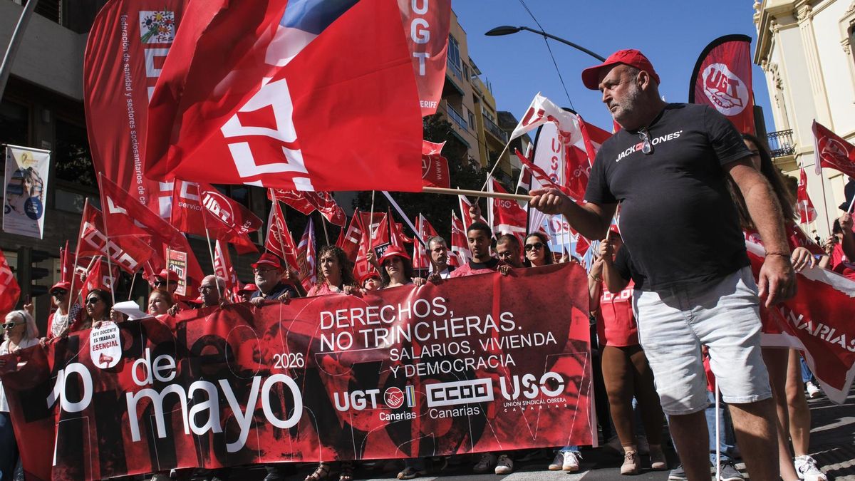Canarias grita contra la guerra, la precariedad laboral y la emergencia habitacional en el Primero de Mayo