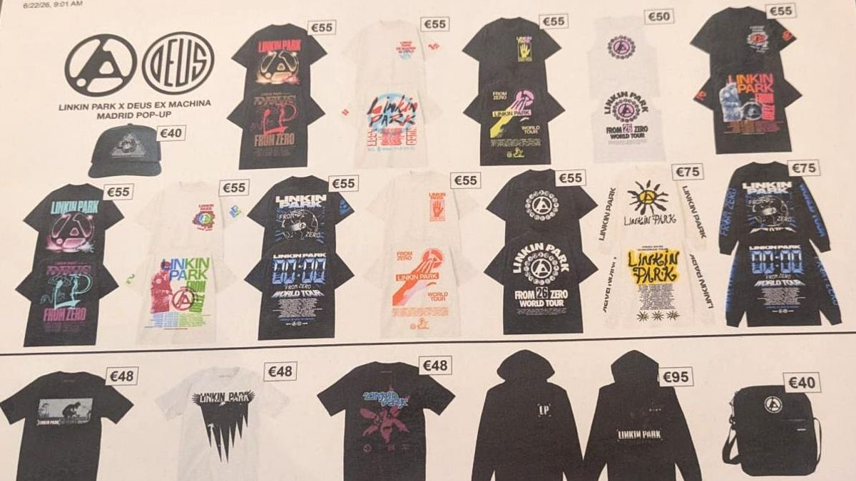 Precios del 'pop-up' de Linkin Park con la marca Deux Ex Machina, temporalmente en la calle Velarde.