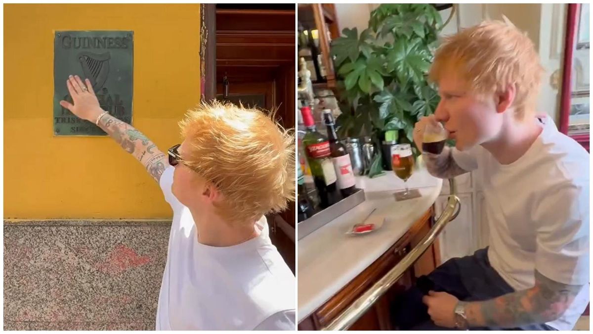 La ruta de Ed Sheeran por Malasaña: hacer churros, arte urbano, pub irlandés y su dibujo en un cartel