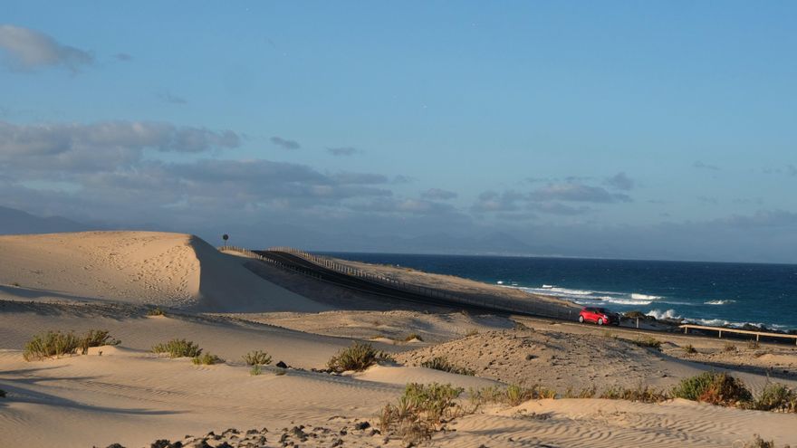 Paisaje de las Dunas de Corralejo, en Fuerteventura