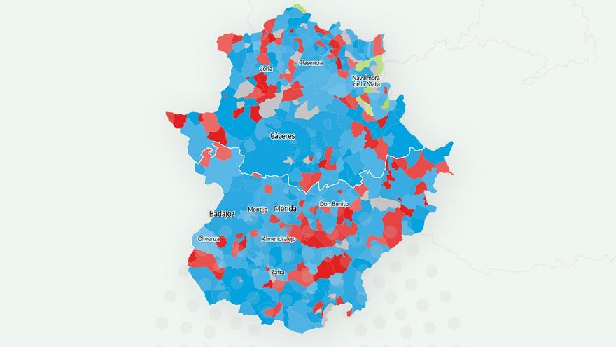 Los resultados de las elecciones en Extremadura 2025, municipio a municipio
