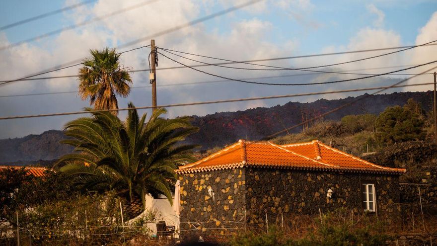Vista de una de las coladas del volcán de La Palma desde Todoque Alto el pasado 28 de octubre 