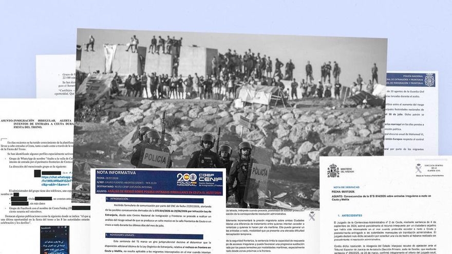 Los informes avisaron del aumento de llegadas a Ceuta y de las convocatorias en redes de un "asalto" pero fracasaron al valorar su magnitud