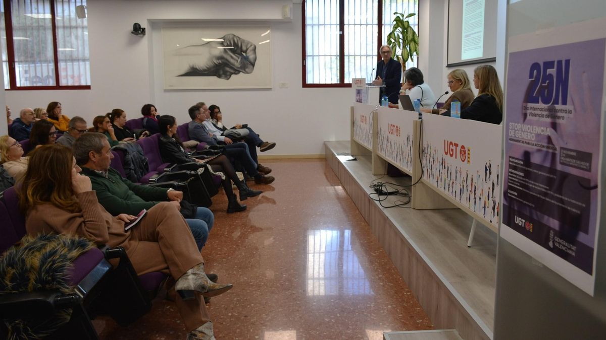 Una imagen de la jornada contra las violencias machistas organizada por UGT PV.
