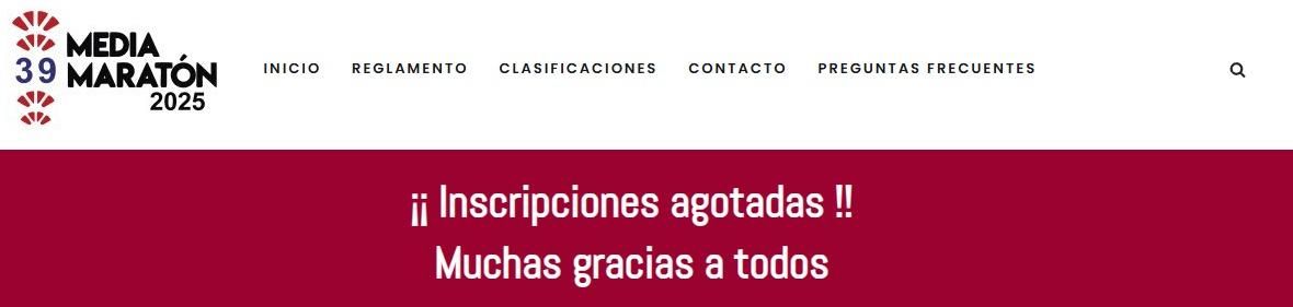 Cabecera de la página web de la Media Maratón de Córdoba