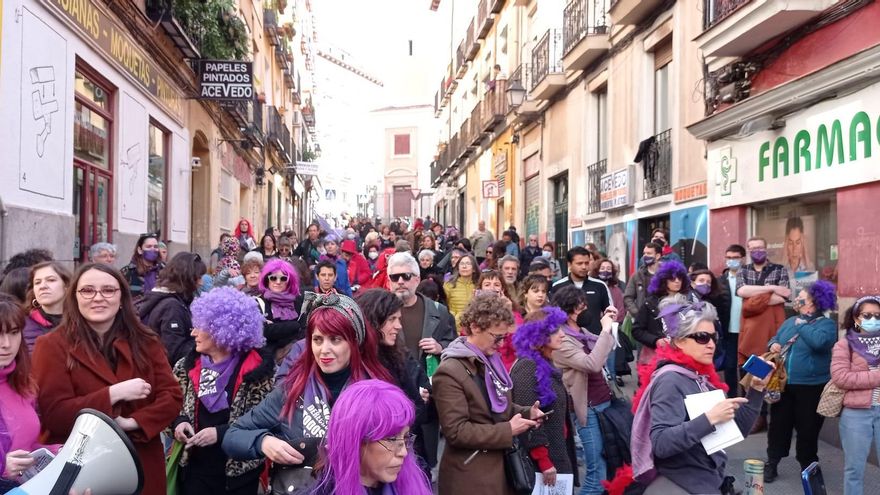 Un momento del paseo reivindicativo del 8M Lavapiés
