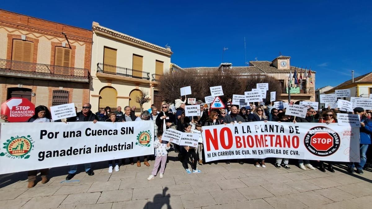 Manifestación contra la planta de biometano en Carrión de Calatrava