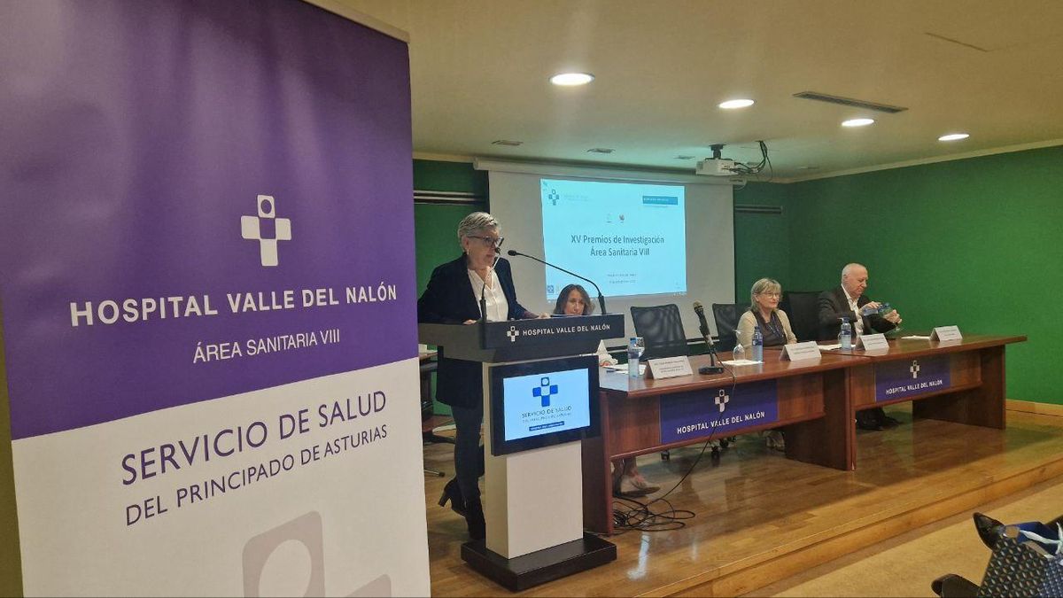 La consejera Salud de Asturias, Concepción Saavedra, este jueves, en las Jornadas de los Premios de Investigación del Área Sanitaria VIII, en el concejo de Langreo.