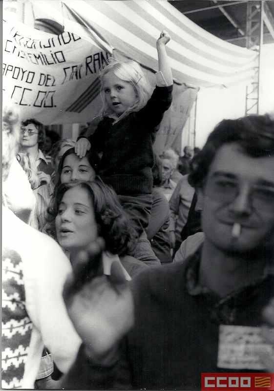 Concentración de 1977 convocada por Comisiones Obreras.