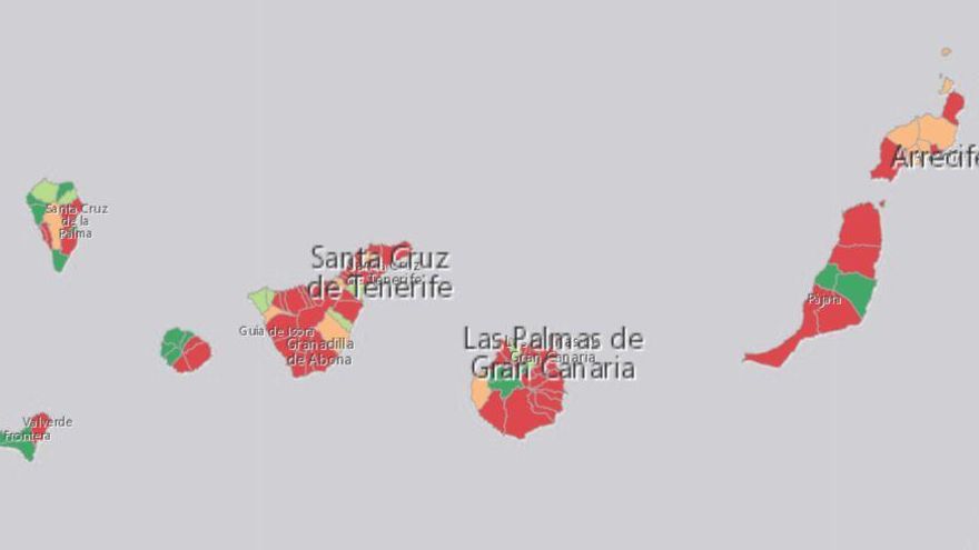 Mapa de casos COVID en Canarias este jueves, 4 de marzo
