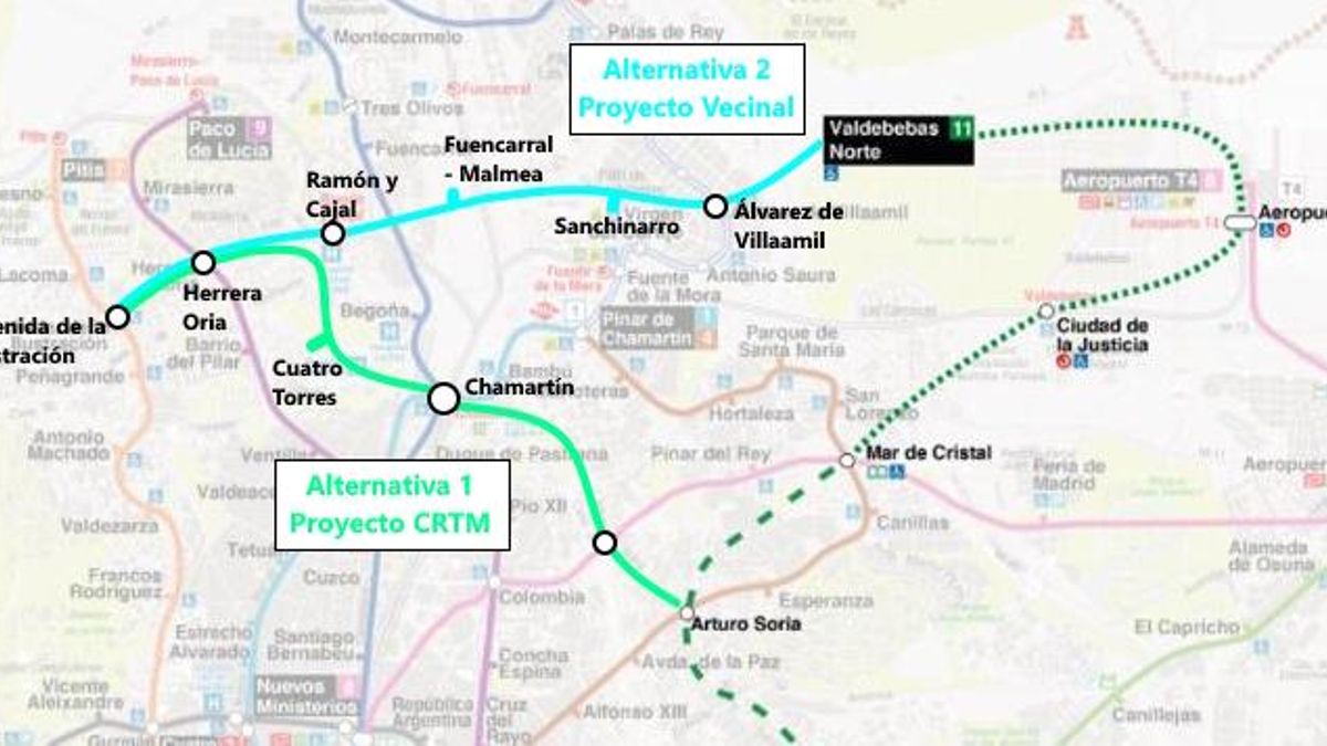 Siete asociaciones vecinales piden a Metro de Madrid alargar la línea 11 por el norte hasta la avenida de la Ilustración