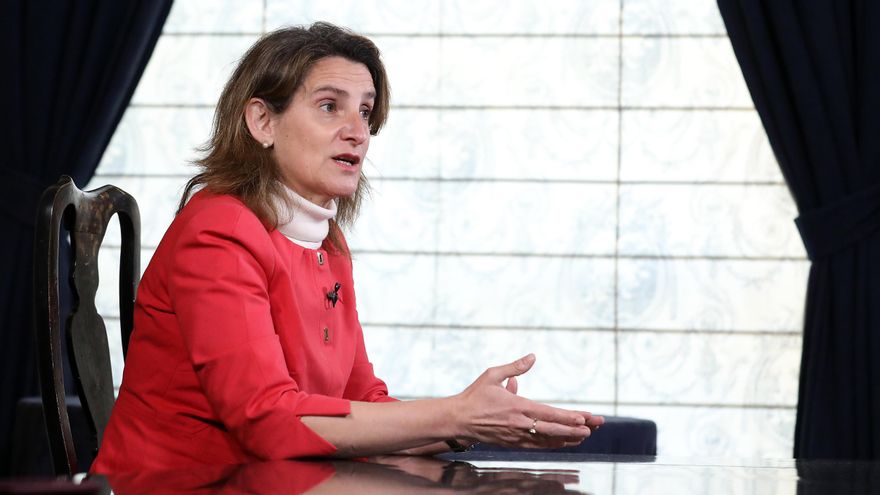 Teresa Ribera, en un momento de la entrevista.