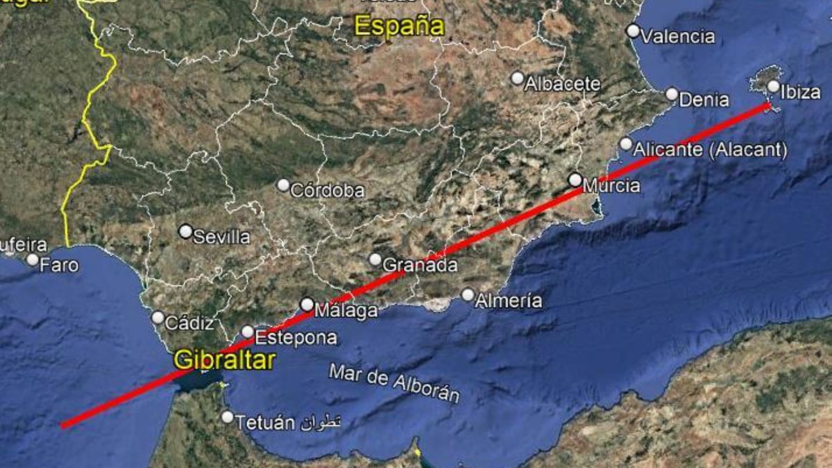 El recorrido de la bola de fuego el 10 de agosto.