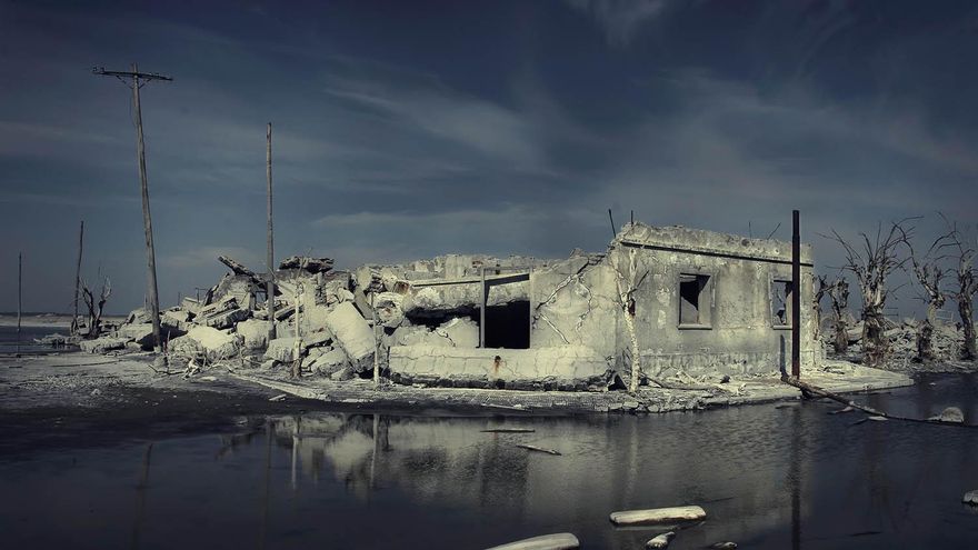 Lo que queda de Epecuén, en Argentina .