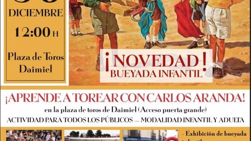 Polémica por una bueyada infantil en Daimiel que Pacma denunció por "incumplir" la normativa regional