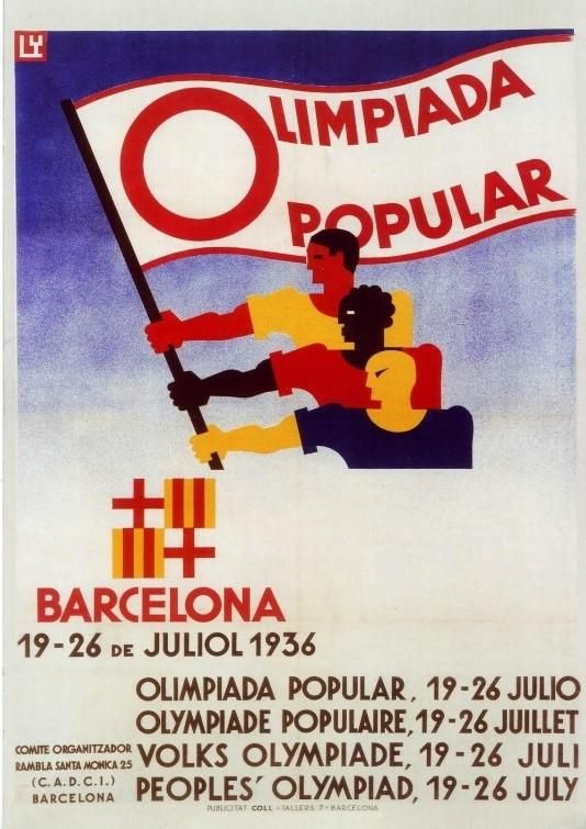 Cartel oficial de la Olimpiada Popular de 1936.