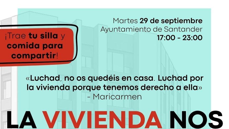 El Sindicato de Vivienda organiza una concentración por el derecho a la vivienda este martes en Santander