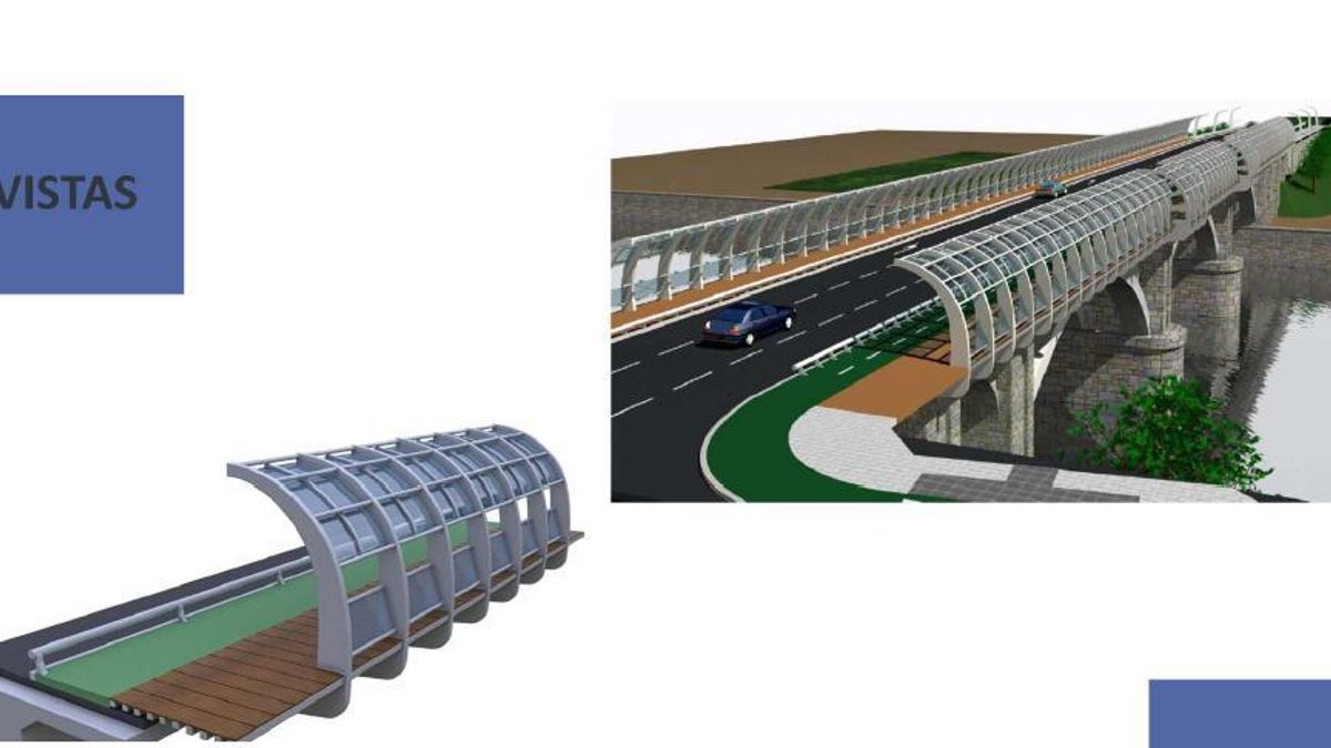 Render de la obra en el puente del Poniente.